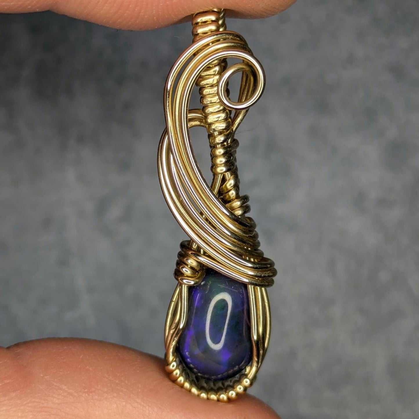 Opal Pendant | 14kt Gold Fill - Wire Wrapped Handmade Jewelry | Natural Crystal | Boho | 16 inch 14kt Gold Fill chain included
