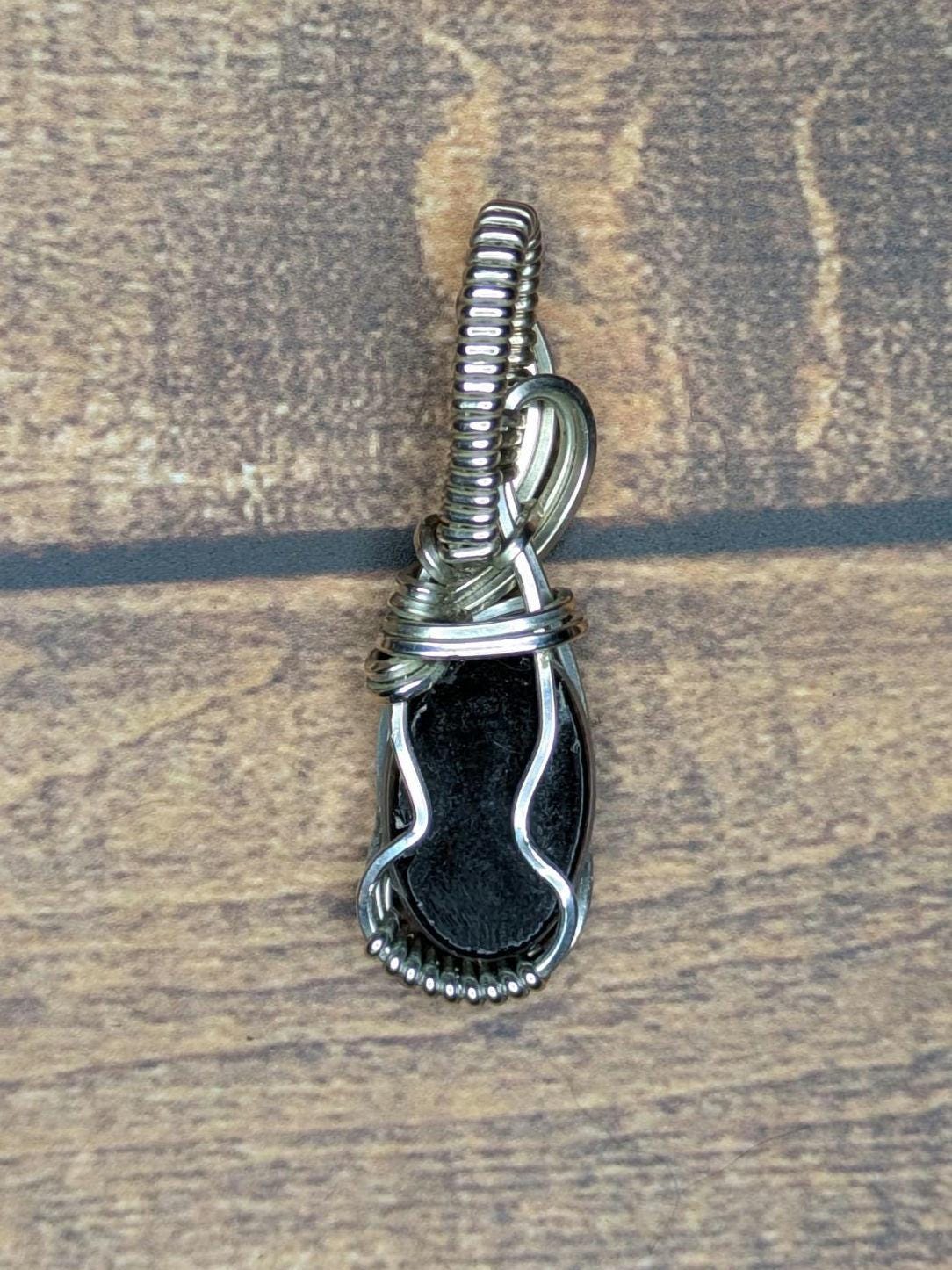 Australian Opal Triplet Pendant | Sterling Silver - Wire Wrapped Handmade Jewelry | Natural Crystal | 20 inch stainless steel chain included