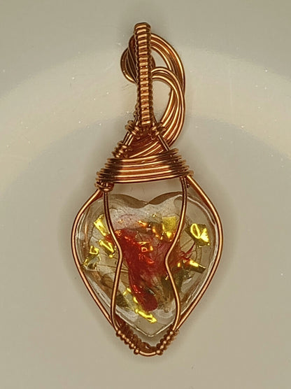 Cicada Wings in Resin Pendant | Locally collected 2024 brood | Copper - Wire Wrapped Handmade Jewelry | 24 inch copper plated chain included