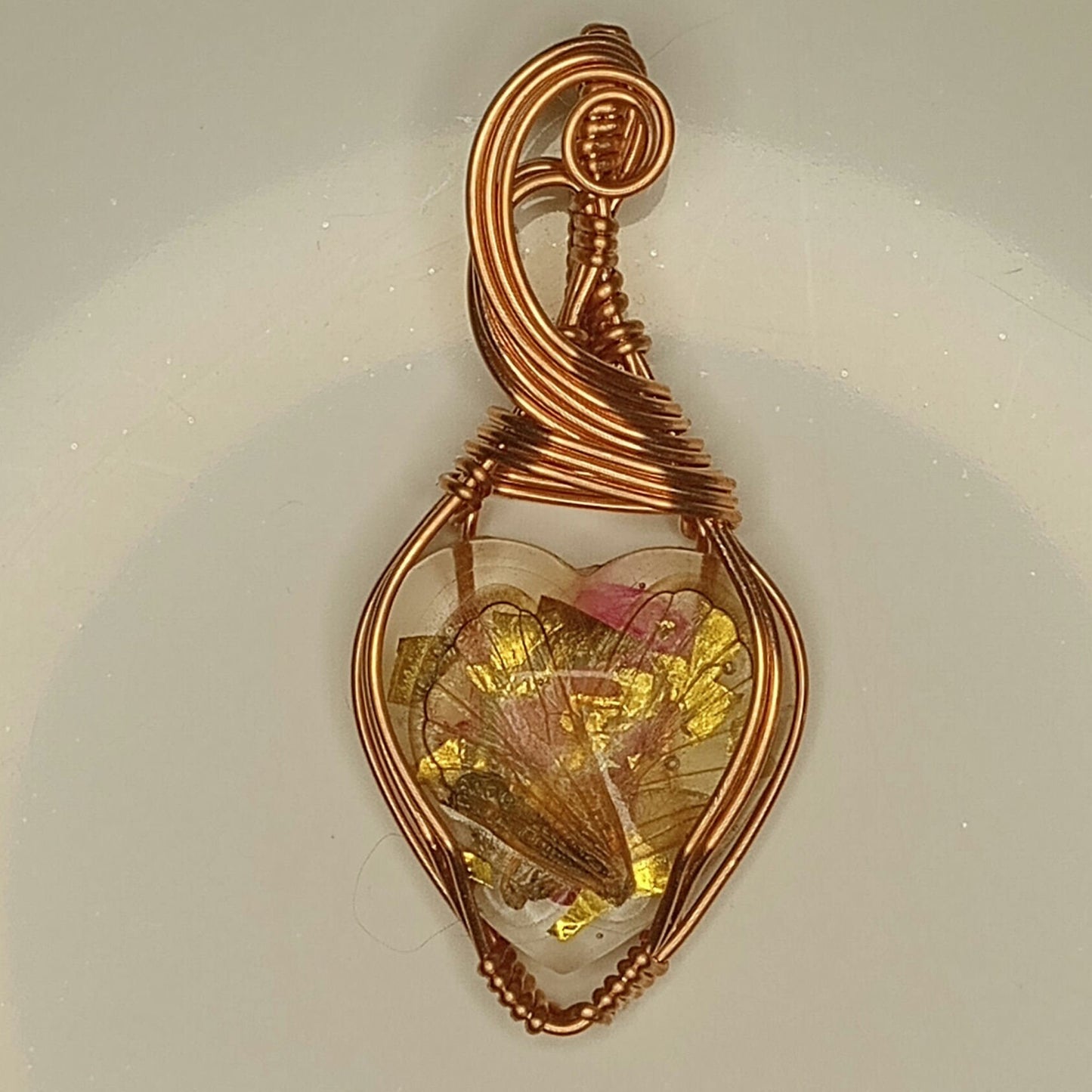 Cicada Wings in Resin Pendant | Locally collected 2024 brood | Copper - Wire Wrapped Handmade Jewelry | 24 inch copper plated chain included