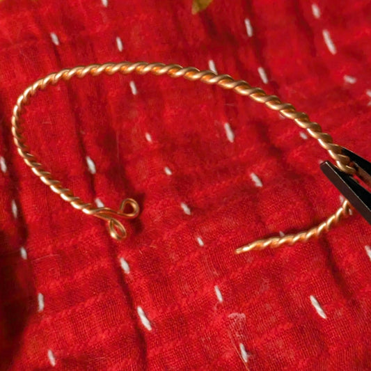 Twisted Copper Cuff Bracelet | Pure Copper | Minimalistic | Handmade