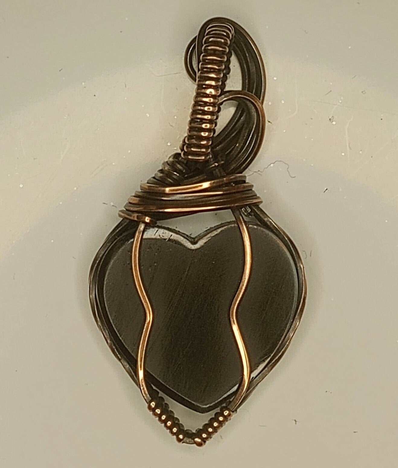 Aurora Opal Pendant | Copper - Wire Wrapped Handmade Jewelry | Boho | 24 inch copper plated chain included