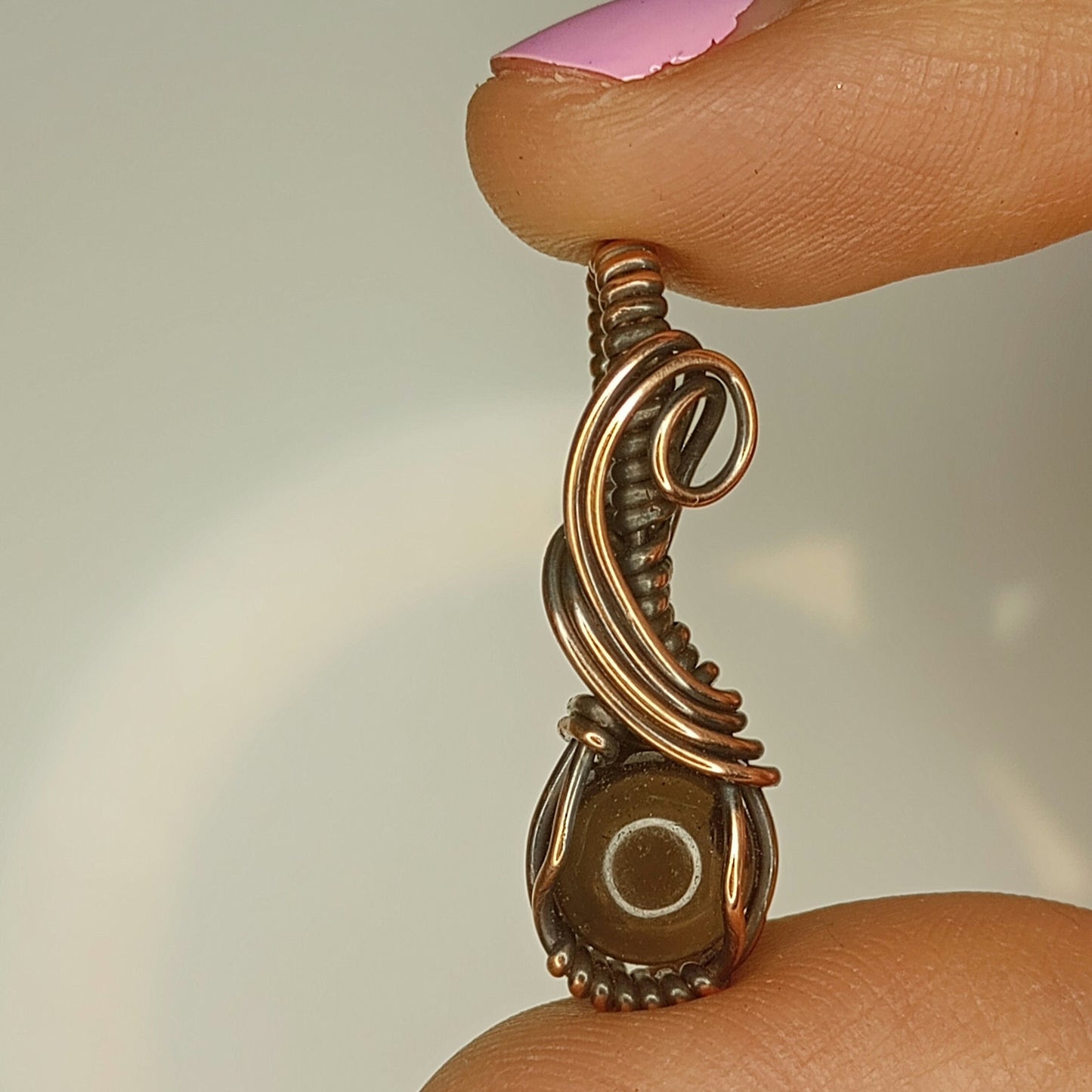 Smokey Quartz mini Pendant | Copper - Wire Wrapped Handmade Jewelry | Natural Crystal | Boho | 24 inch copper plated chain included