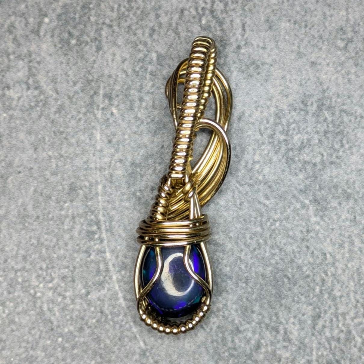 Opal Pendant | 14kt Gold Fill - Wire Wrapped Handmade Jewelry | Natural Crystal | Boho | 16 inch 14kt Gold Fill chain included