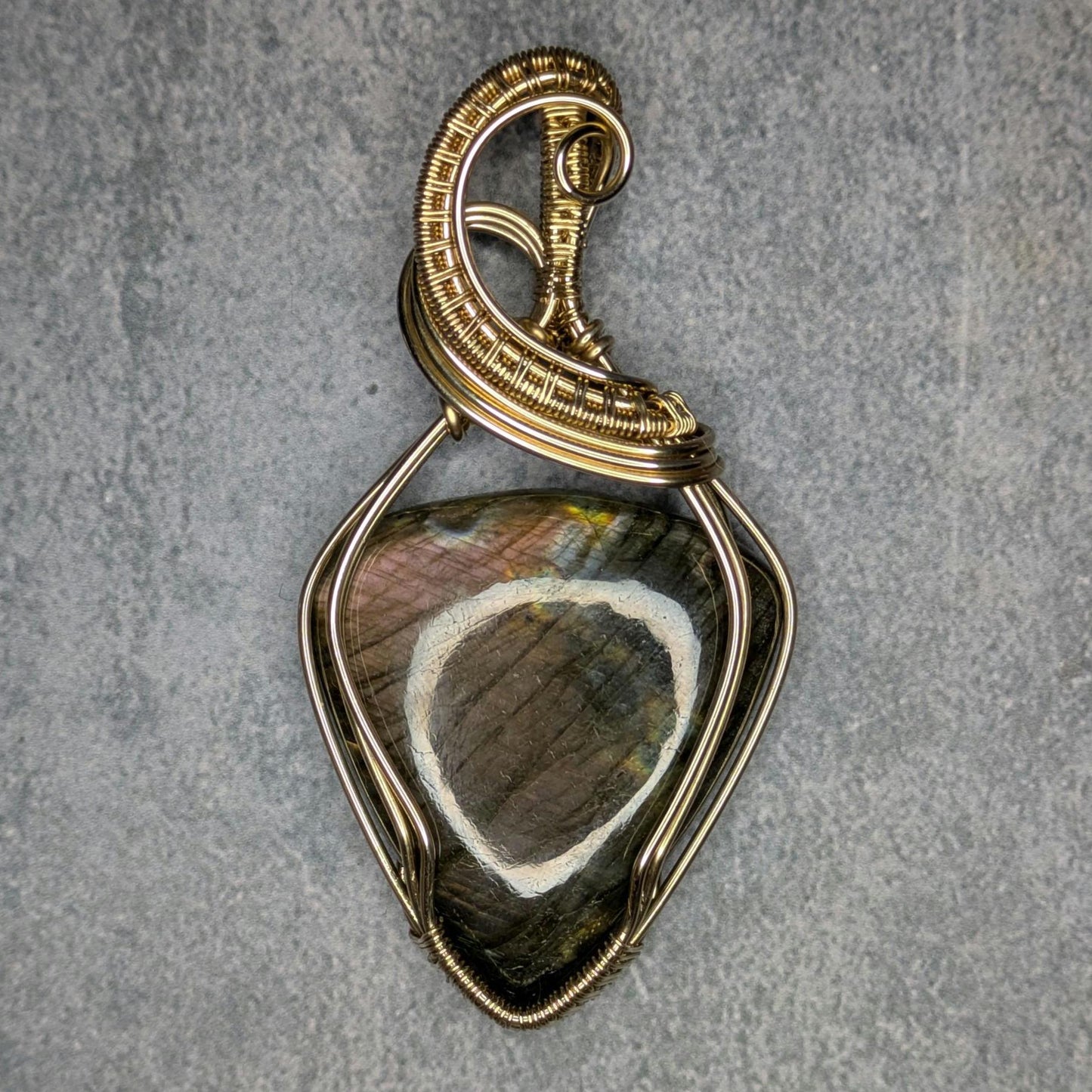 Labradorite Pendant | 14kt Gold Fill - Wire Wrapped Handmade Jewelry | Natural Crystal | Boho | 16 inch 14kt Gold Fill chain included