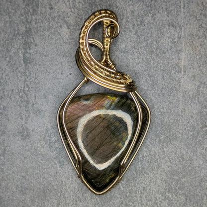 Labradorite Pendant | 14kt Gold Fill - Wire Wrapped Handmade Jewelry | Natural Crystal | Boho | 16 inch 14kt Gold Fill chain included