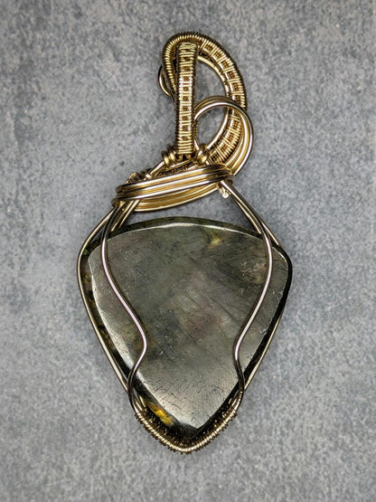 Labradorite Pendant | 14kt Gold Fill - Wire Wrapped Handmade Jewelry | Natural Crystal | Boho | 16 inch 14kt Gold Fill chain included