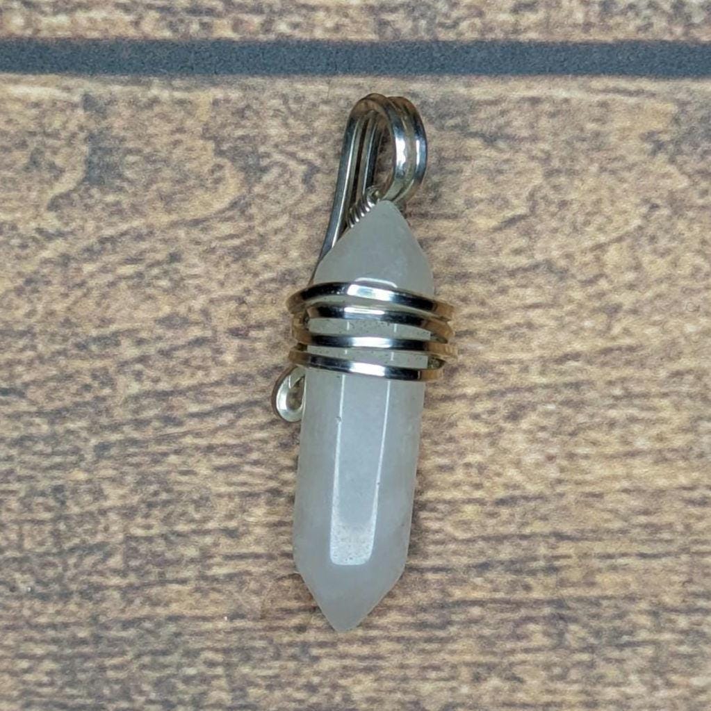 Rose Quartz Pendant | Sterling Silver - Wire Wrapped Handmade Jewelry | Natural Crystal | 20 inch stainless steel chain included