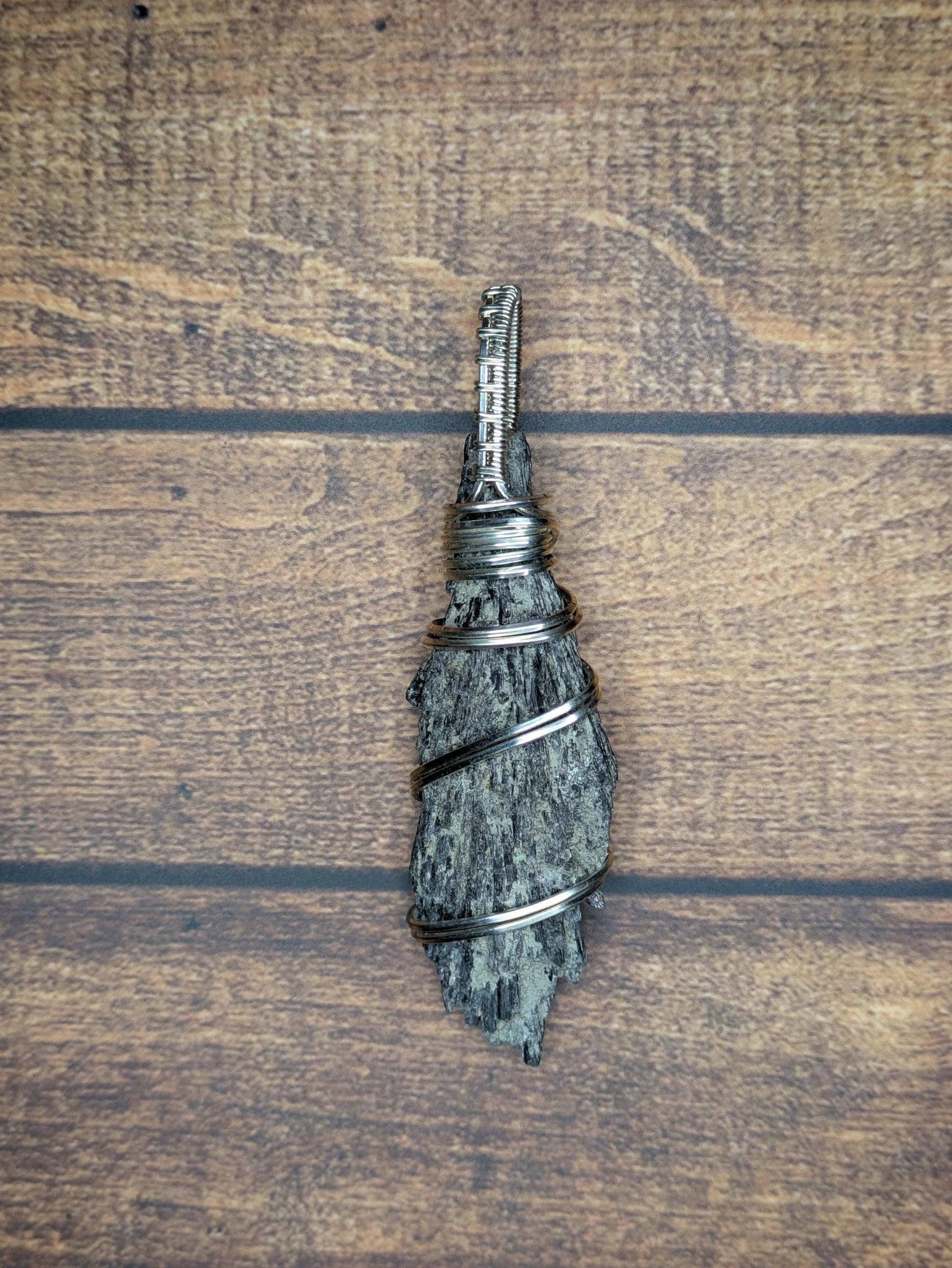 Kyanite Pendant | Sterling Silver - Wire Wrapped Handmade Jewelry | Natural Crystal | 20 inch stainless steel chain included