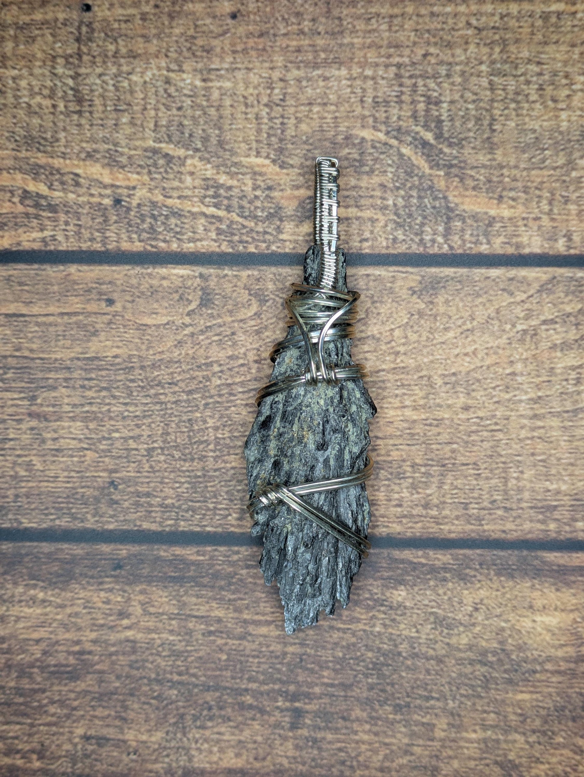 Kyanite Pendant | Sterling Silver - Wire Wrapped Handmade Jewelry | Natural Crystal | 20 inch stainless steel chain included