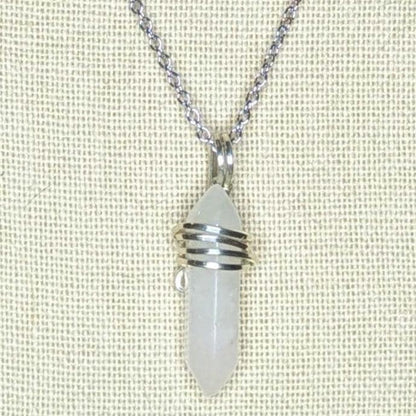 Rose Quartz Pendant | Sterling Silver - Wire Wrapped Handmade Jewelry | Natural Crystal | 20 inch stainless steel chain included
