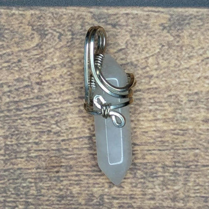 Rose Quartz Pendant | Sterling Silver - Wire Wrapped Handmade Jewelry | Natural Crystal | 20 inch stainless steel chain included
