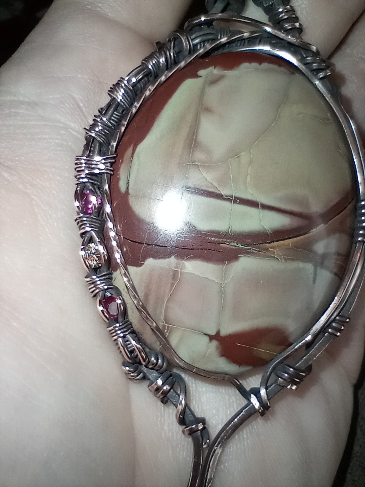 Noreena Jasper Pendant | Copper - Wire Wrapped Handmade Jewelry | Natural Crystal | Boho, Statement