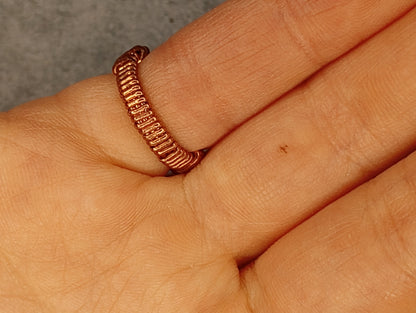 Pink Tourmaline Ring | Copper - Wire Wrapped Handmade Jewelry | Natural Crystal | Minimalist, Delicate | Size 3