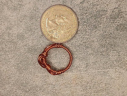 Pink Tourmaline Ring | Copper - Wire Wrapped Handmade Jewelry | Natural Crystal | Minimalist, Delicate | Size 3