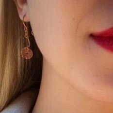 Whimsical Copper Earrings, Handmade