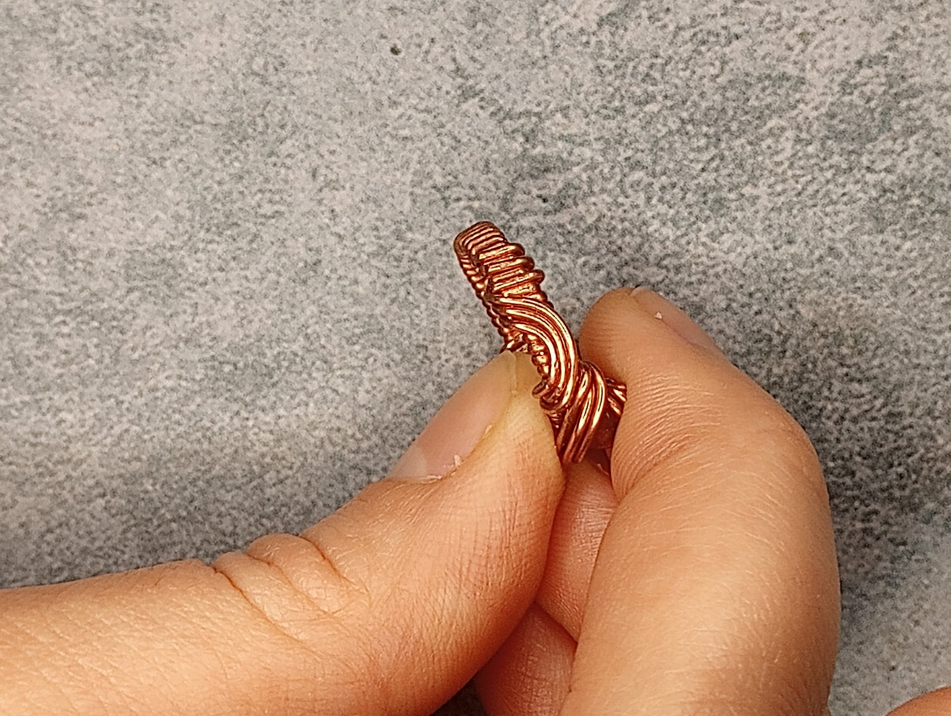 Pink Tourmaline Ring | Copper - Wire Wrapped Handmade Jewelry | Natural Crystal | Minimalist, Delicate | Size 3