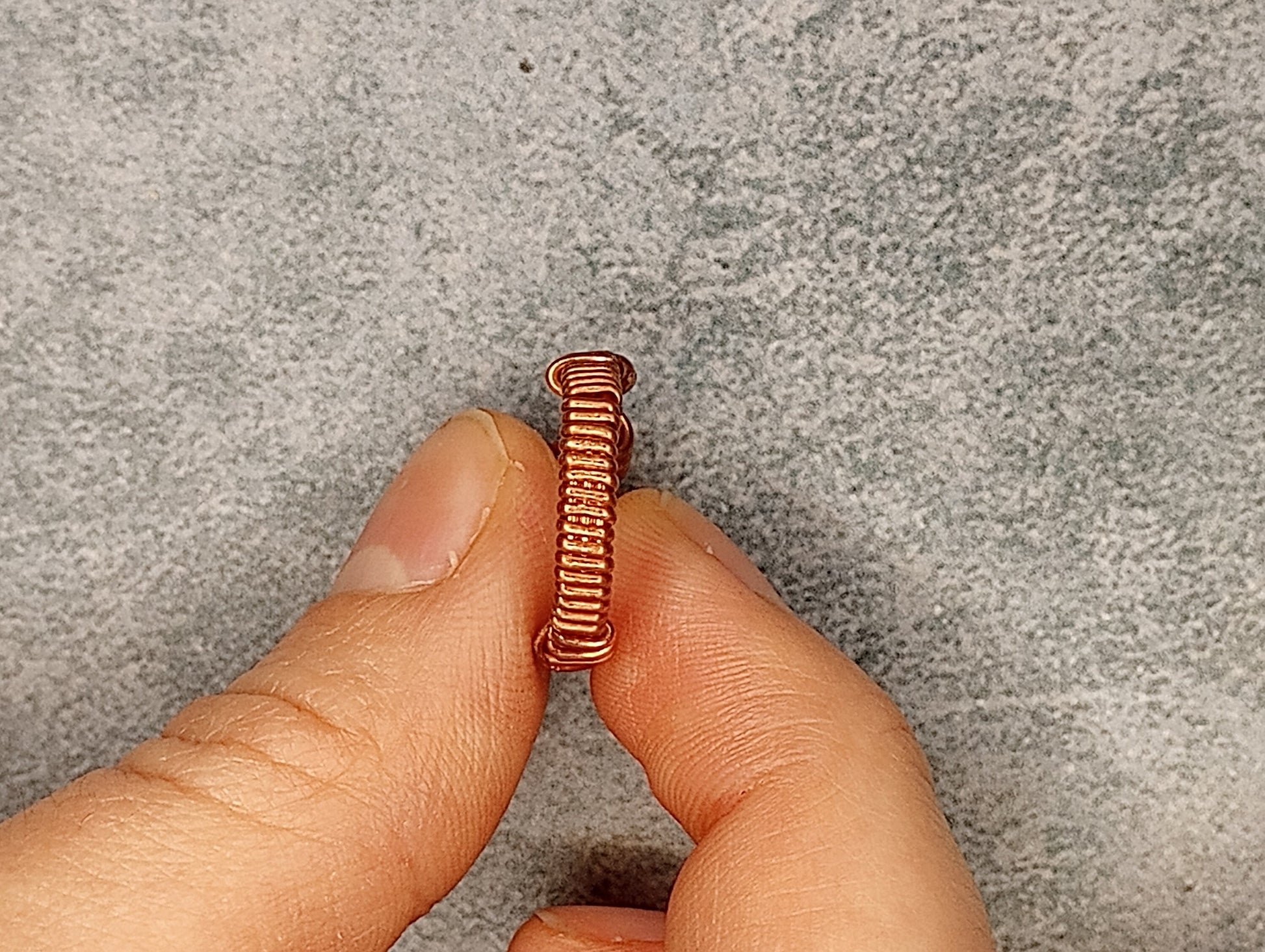 Pink Tourmaline Ring | Copper - Wire Wrapped Handmade Jewelry | Natural Crystal | Minimalist, Delicate | Size 3