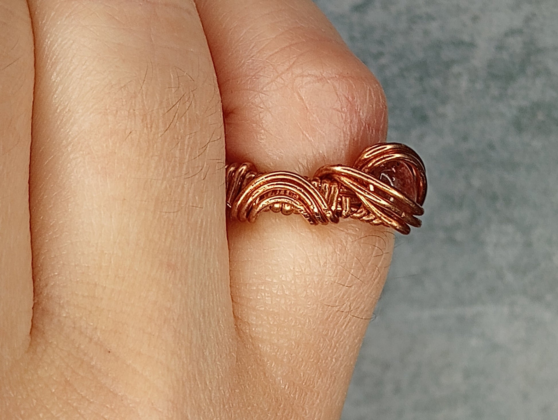 Pink Tourmaline Ring | Copper - Wire Wrapped Handmade Jewelry | Natural Crystal | Minimalist, Delicate | Size 3