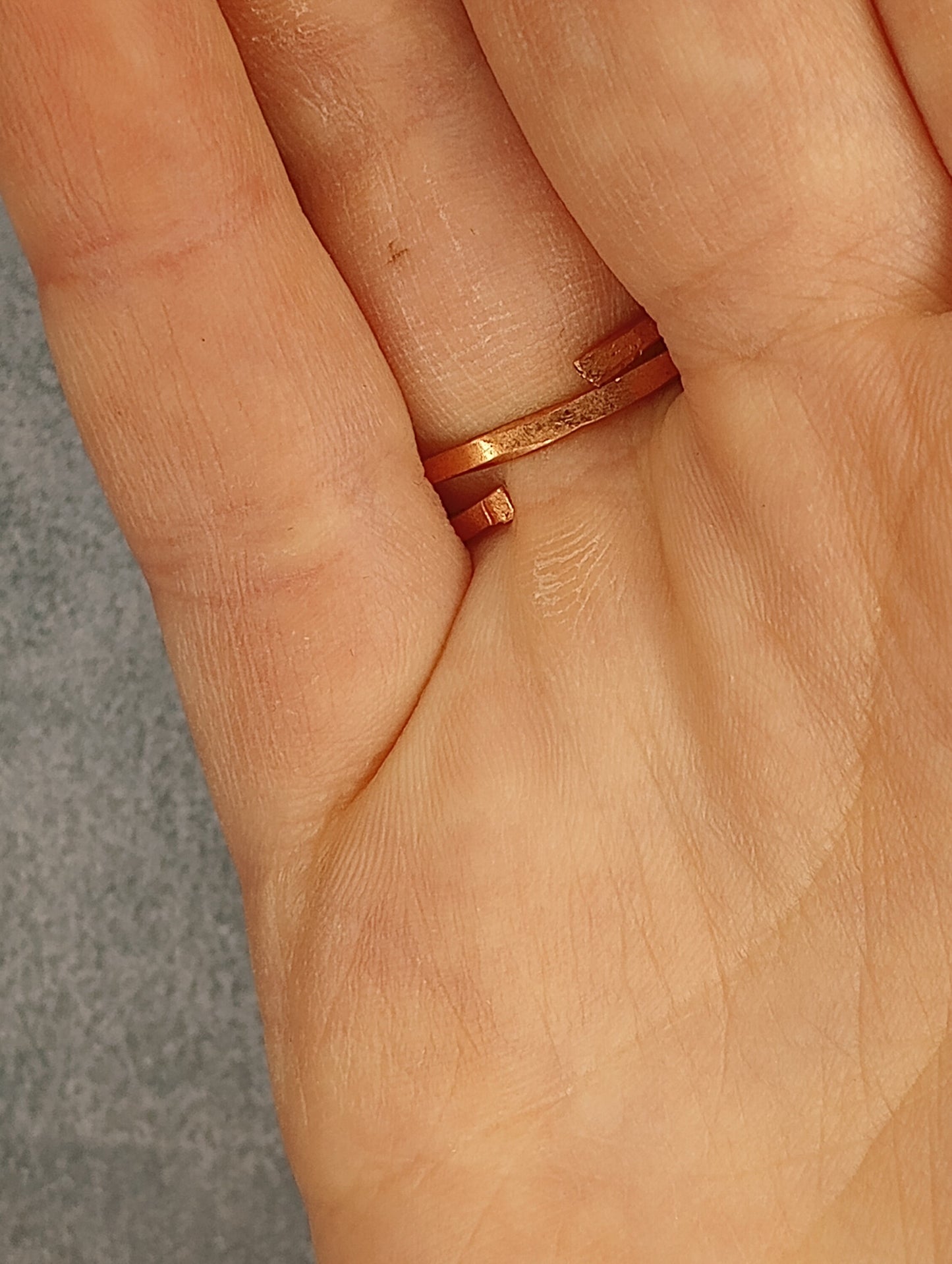 Textured Double Line Copper Ring | Minimalist | Handmade Jewelry