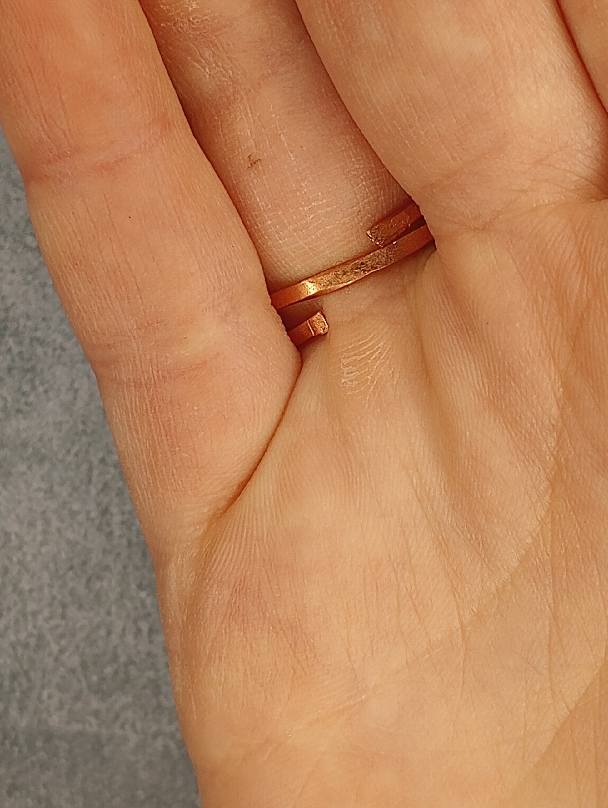 Textured Double Line Copper Ring | Minimalist | Handmade Jewelry