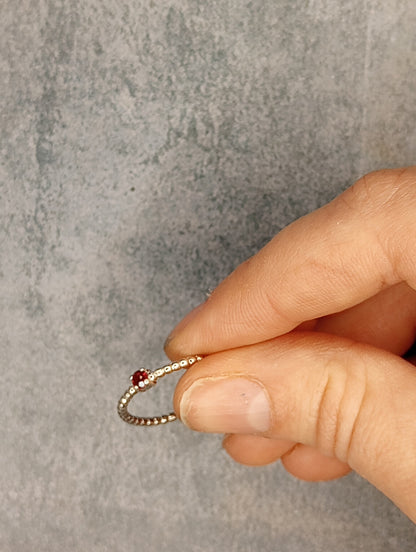 Sterling Silver Ring | 3mm Lab created Sapphire/ Ruby | Minimalist, Stackable | Jewelry