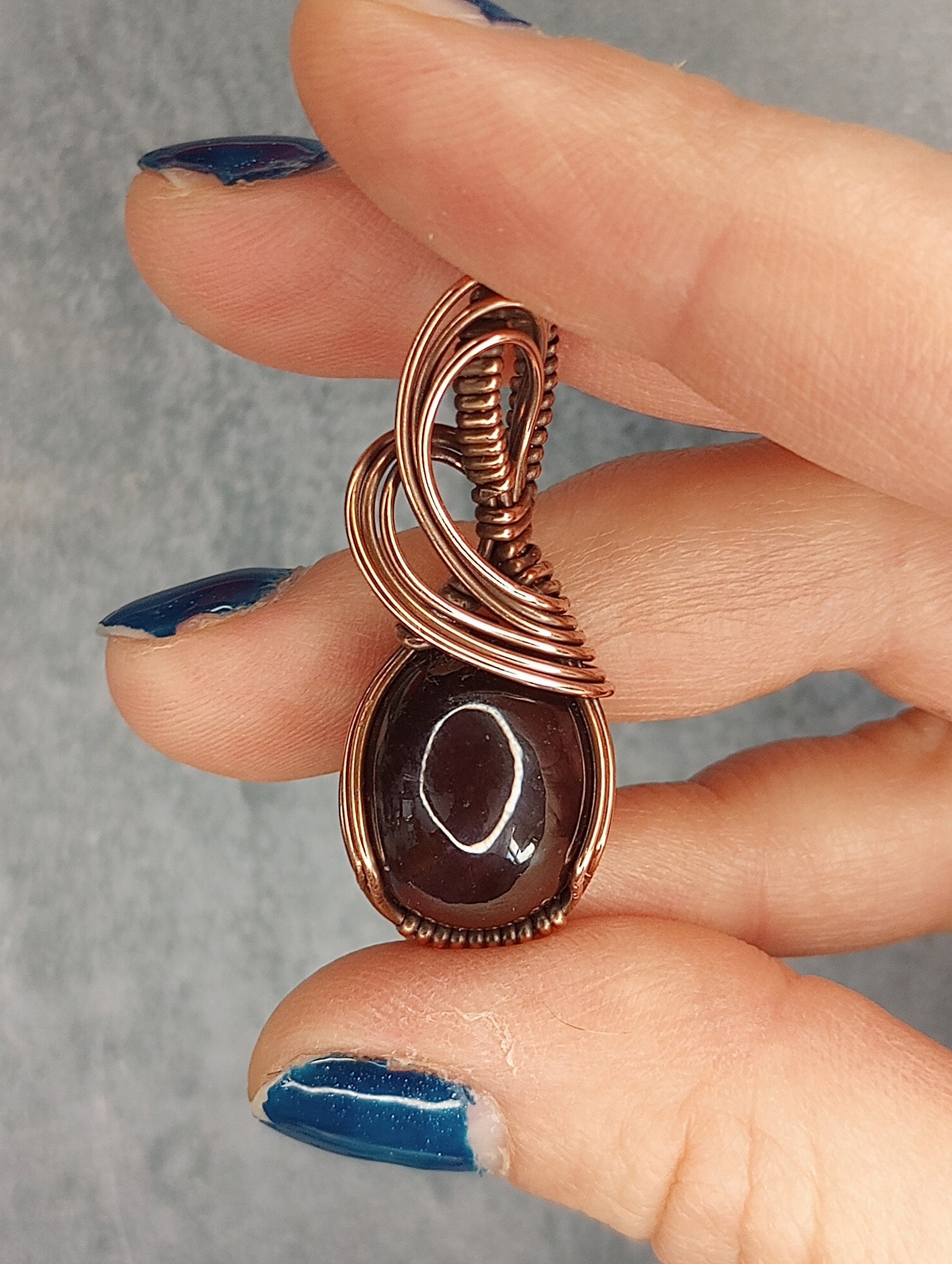 Star Garnet Pendant | Copper - Wire Wrapped Handmade Jewelry | Natural Crystal | Boho, Elegant