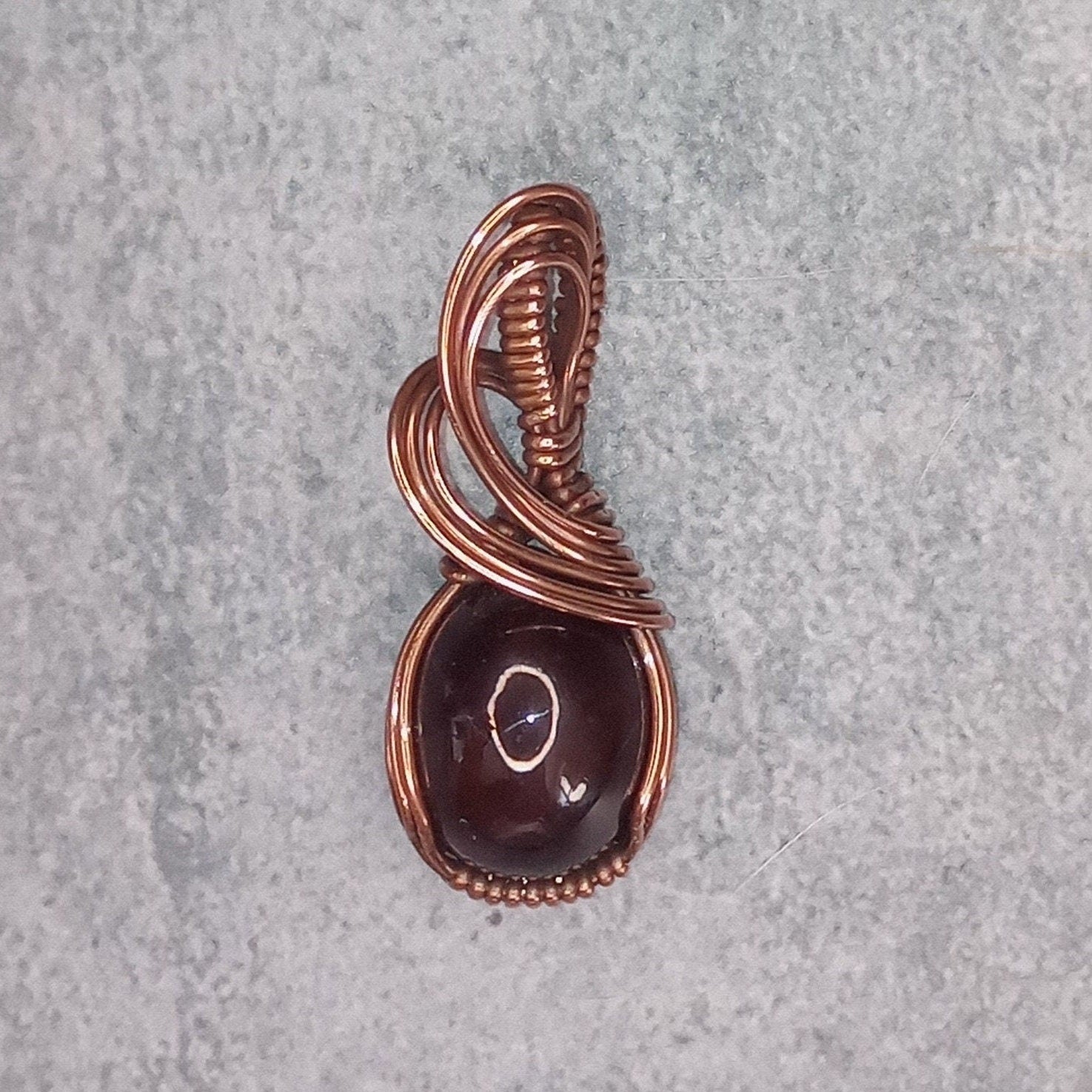 Star Garnet Pendant | Copper - Wire Wrapped Handmade Jewelry | Natural Crystal | Boho, Elegant