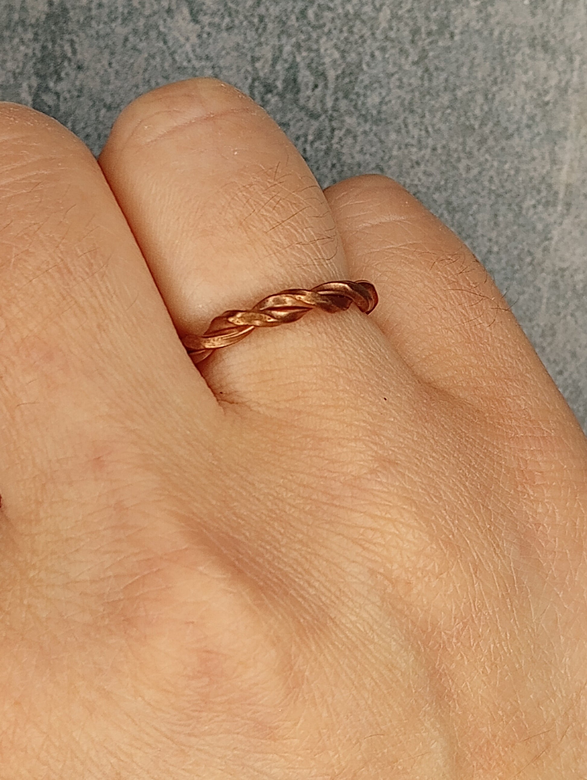 Hammered Copper Twist Ring | Minimalist | Handmade Jewelry