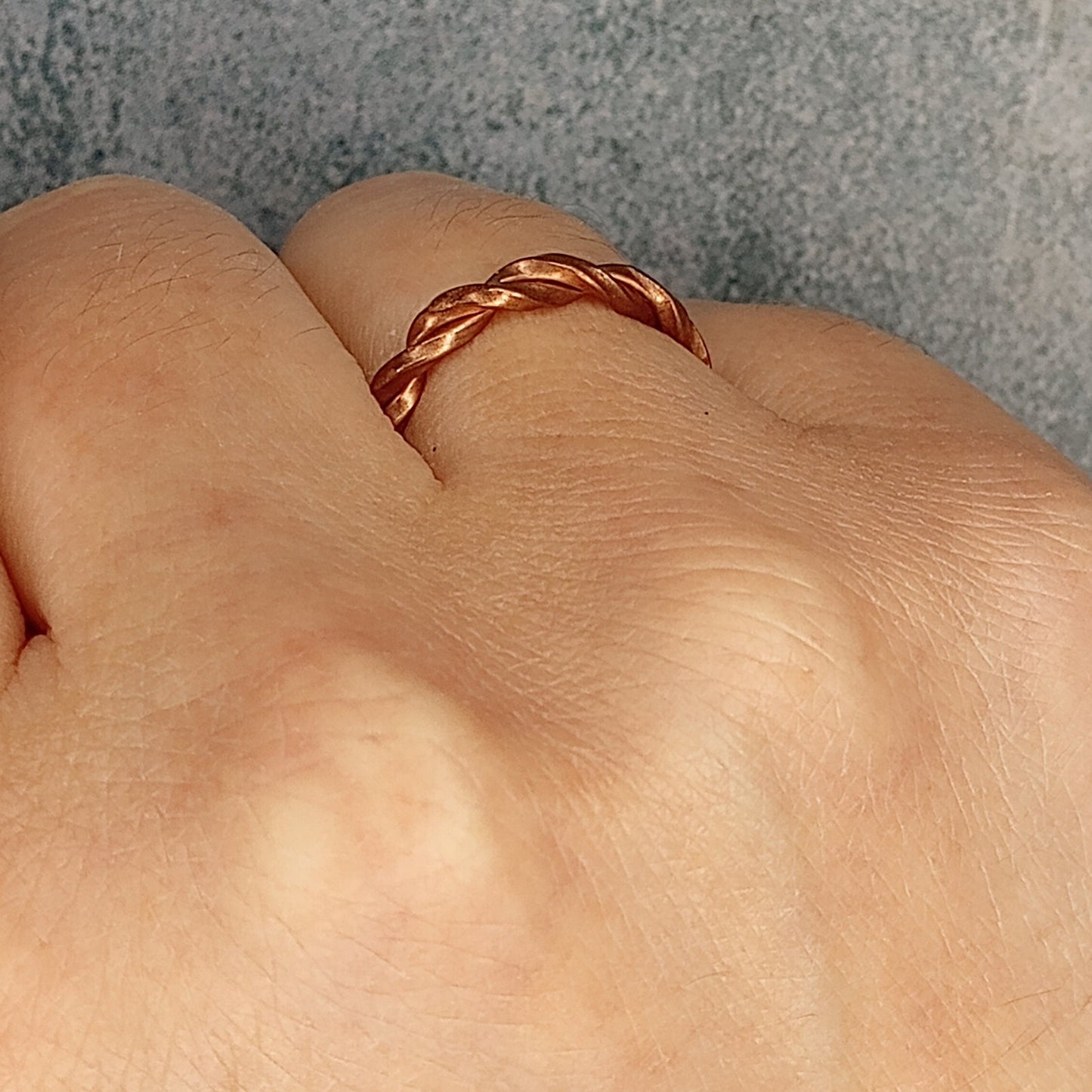 Hammered Copper Twist Ring | Minimalist | Handmade Jewelry